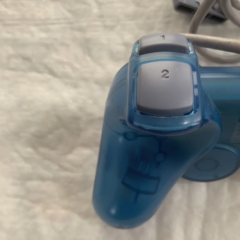 Playstation 1 PS1 PSone Dual Analog Controller SCPH-110 Clear Blue OEM Untested